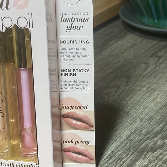 🫟5 for $25🫟 Nicole Miller Tinted Juicy Coral & Pink Peony Lip Oil Duo - Picture 4 of 6